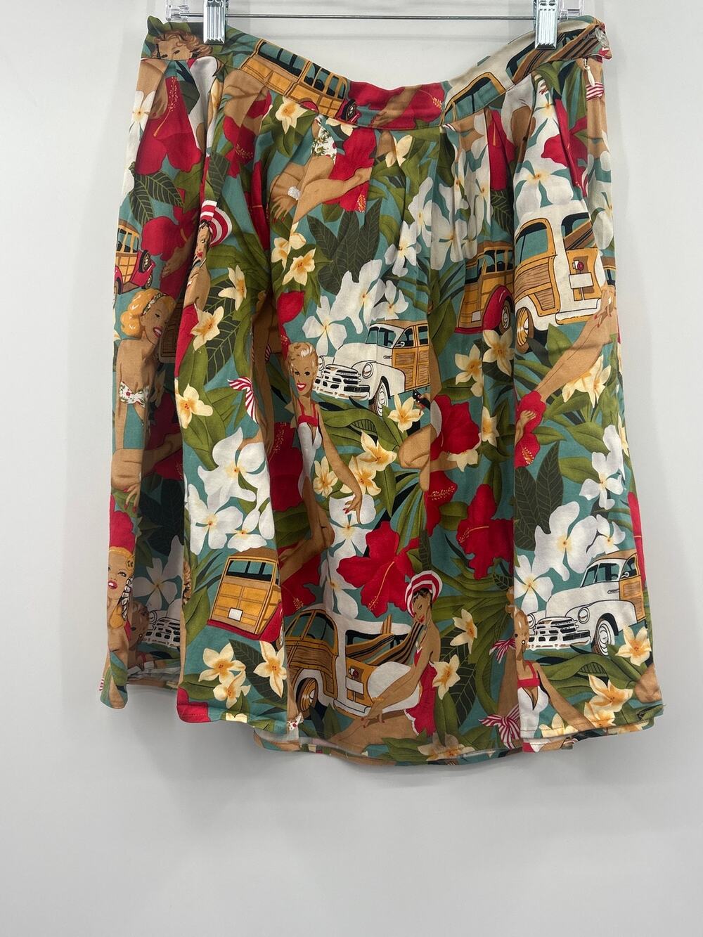 Grace Karin Tropical Hawaiian Retro Style Pin-Up Skirt XL Tiki Rockabilly